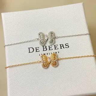 De Beers فضة ذهب فراشة سحر بلورات مرصعة سوار