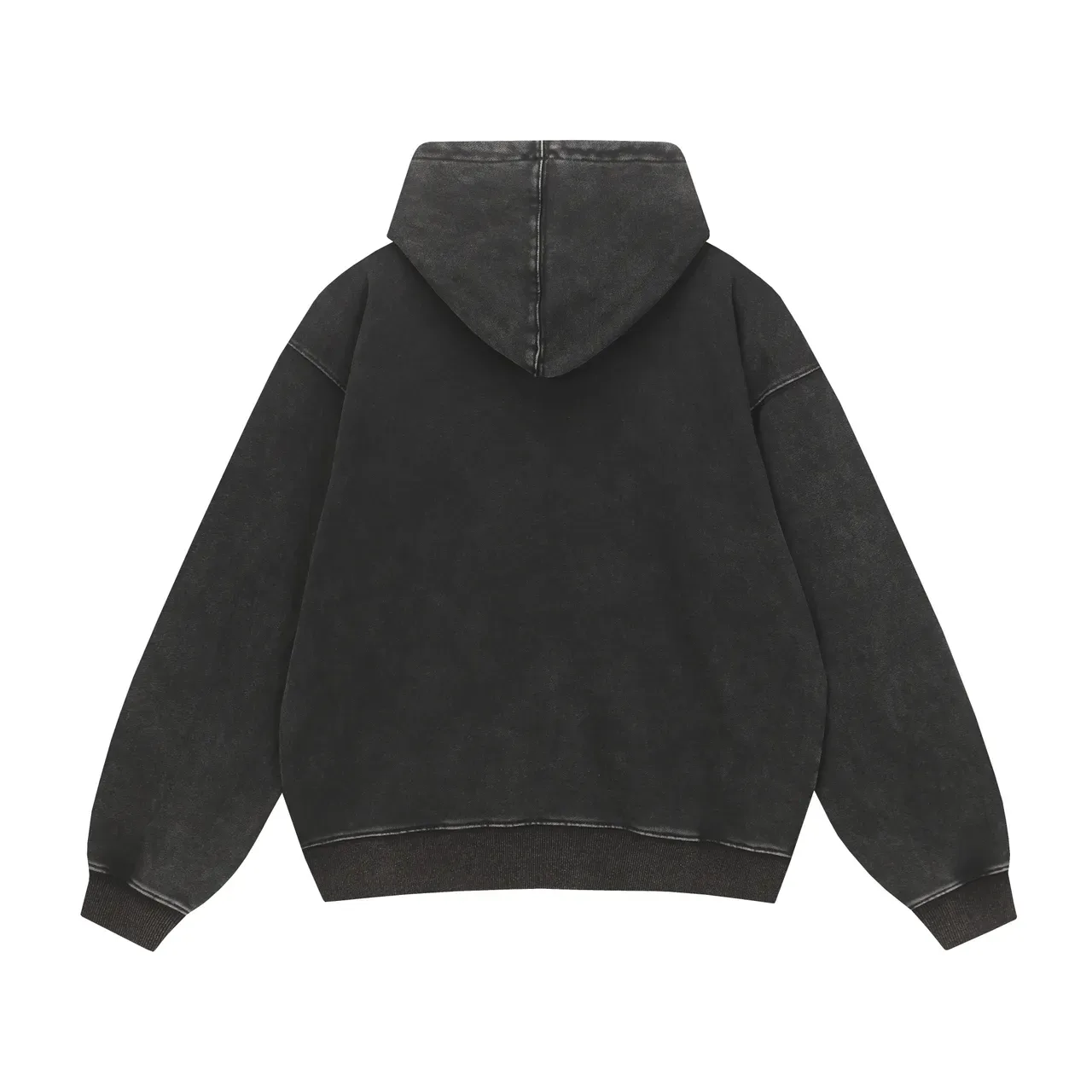 Distressed Black Graphic-Print Oversized Hoodie 6