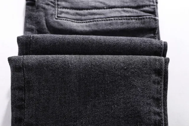 Distressed Moto-Panelled Washed Black Slim-Fit Jeans 2