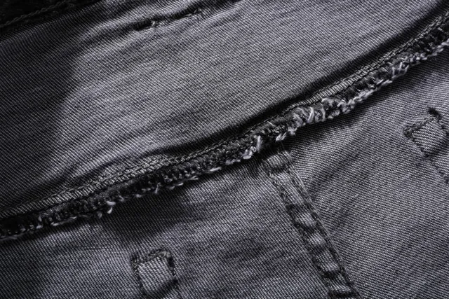 Distressed Moto-Panelled Washed Black Slim-Fit Jeans 3
