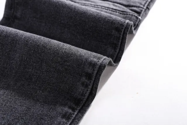 Distressed Moto-Panelled Washed Black Slim-Fit Jeans 5
