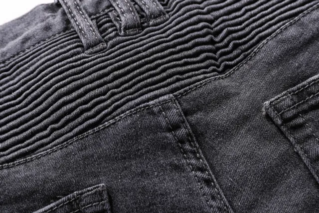 Distressed Moto-Panelled Washed Black Slim-Fit Jeans 8
