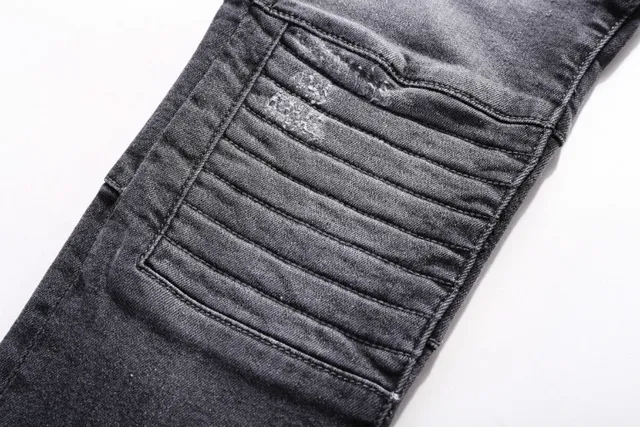 Distressed Moto-Panelled Washed Black Slim-Fit Jeans 9