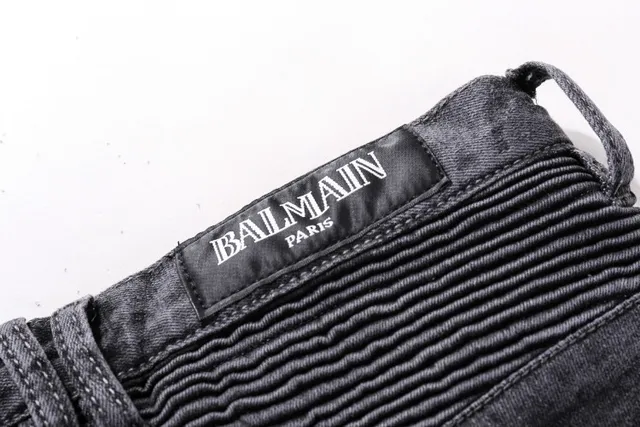Distressed Moto-Panelled Washed Black Slim-Fit Jeans 10