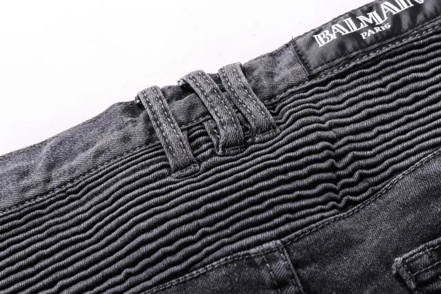 Distressed Moto-Panelled Washed Black Slim-Fit Jeans 12