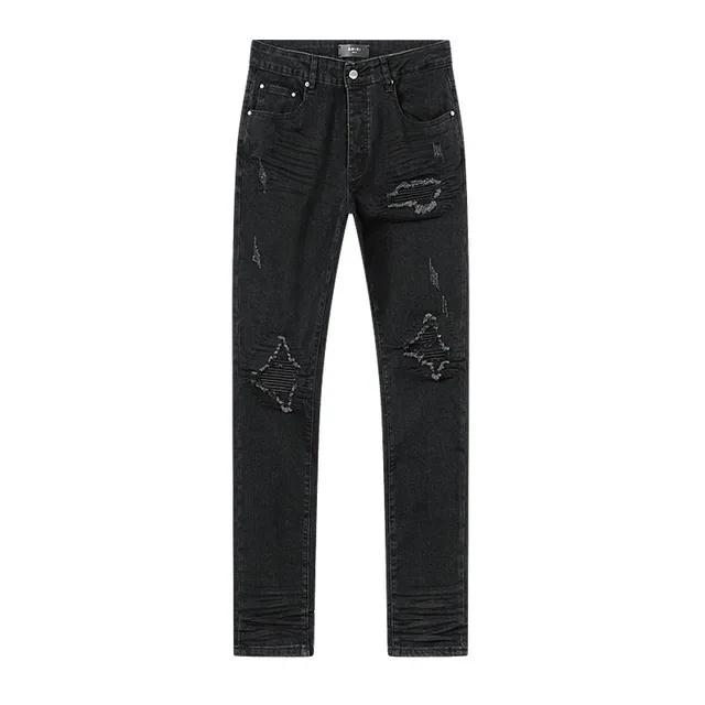 Distressed Slim-Fit Black Denim Jeans 2