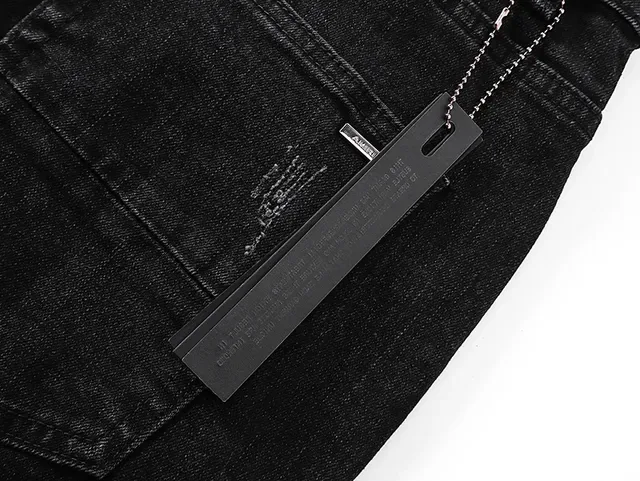 Distressed Slim-Fit Black Denim Jeans 8