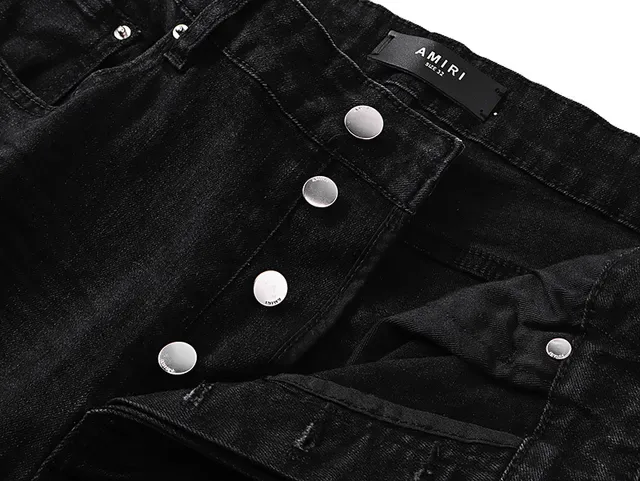 Distressed Slim-Fit Black Denim Jeans 11