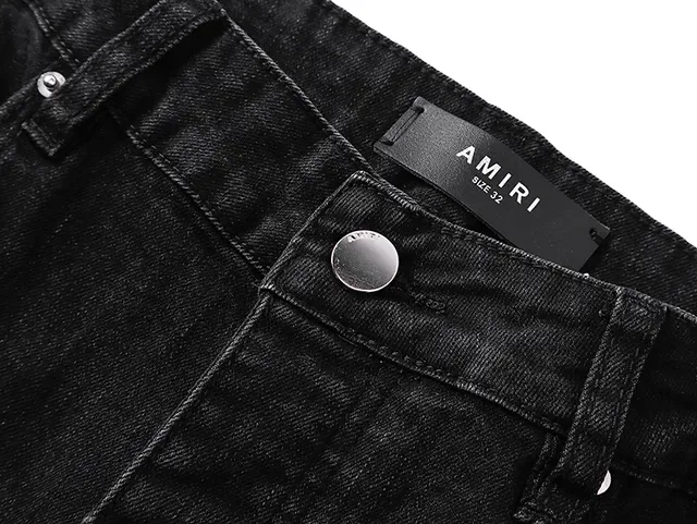 Distressed Slim-Fit Black Denim Jeans 14