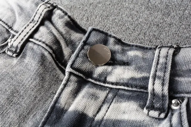Distressed Slim-Fit Light Gray Wash Embroidered Patchwork Jeans 14