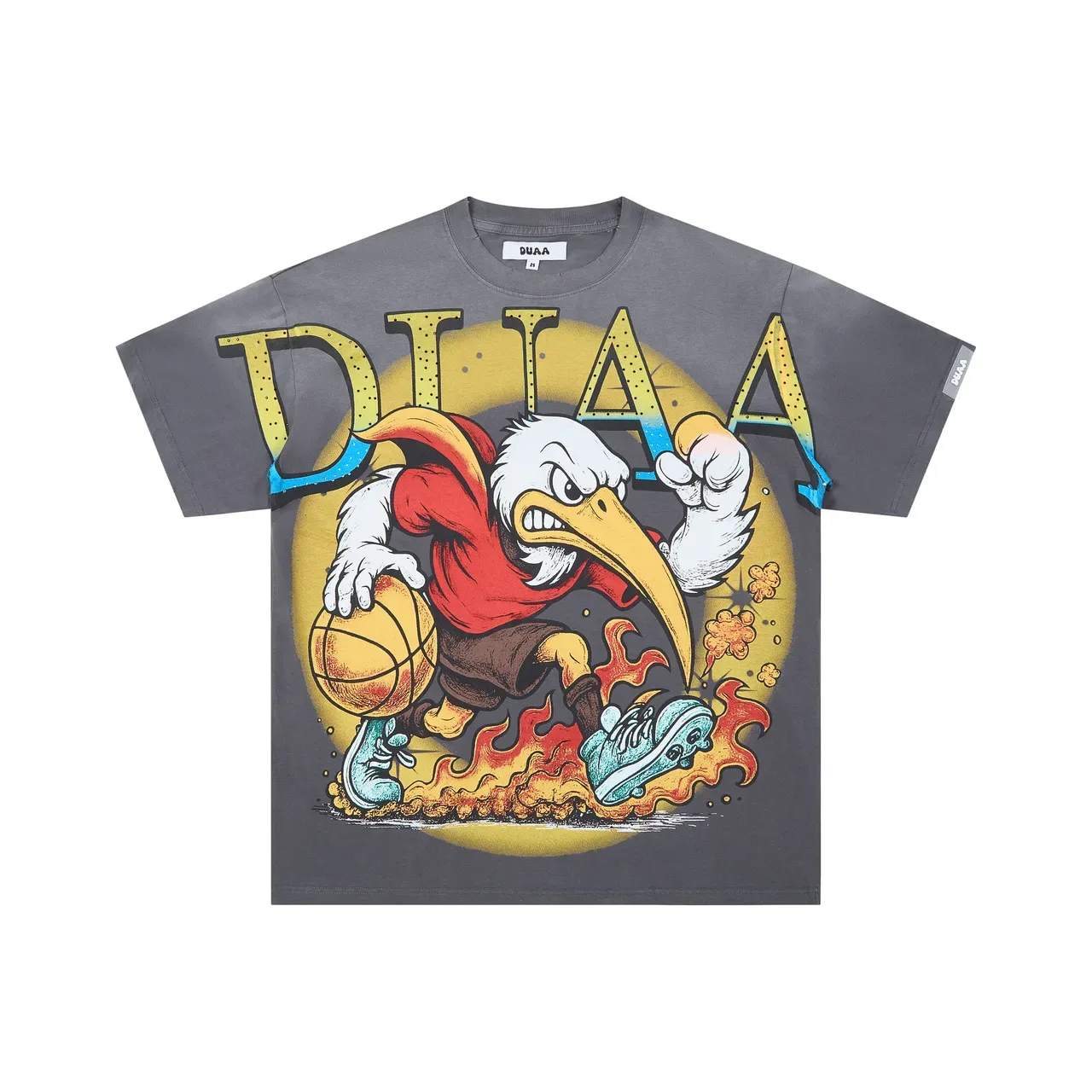DUAА Graphic Eagle Basketball Print Oversized T-Shirt 2
