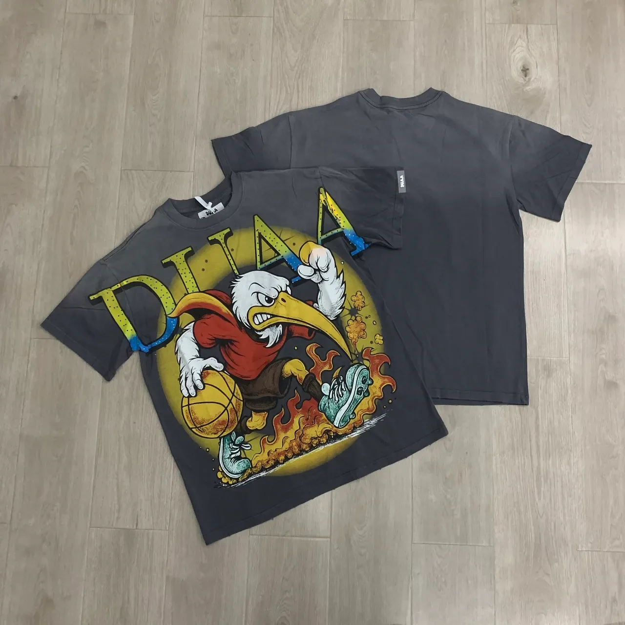 DUAА Graphic Eagle Basketball Print Oversized T-Shirt 4