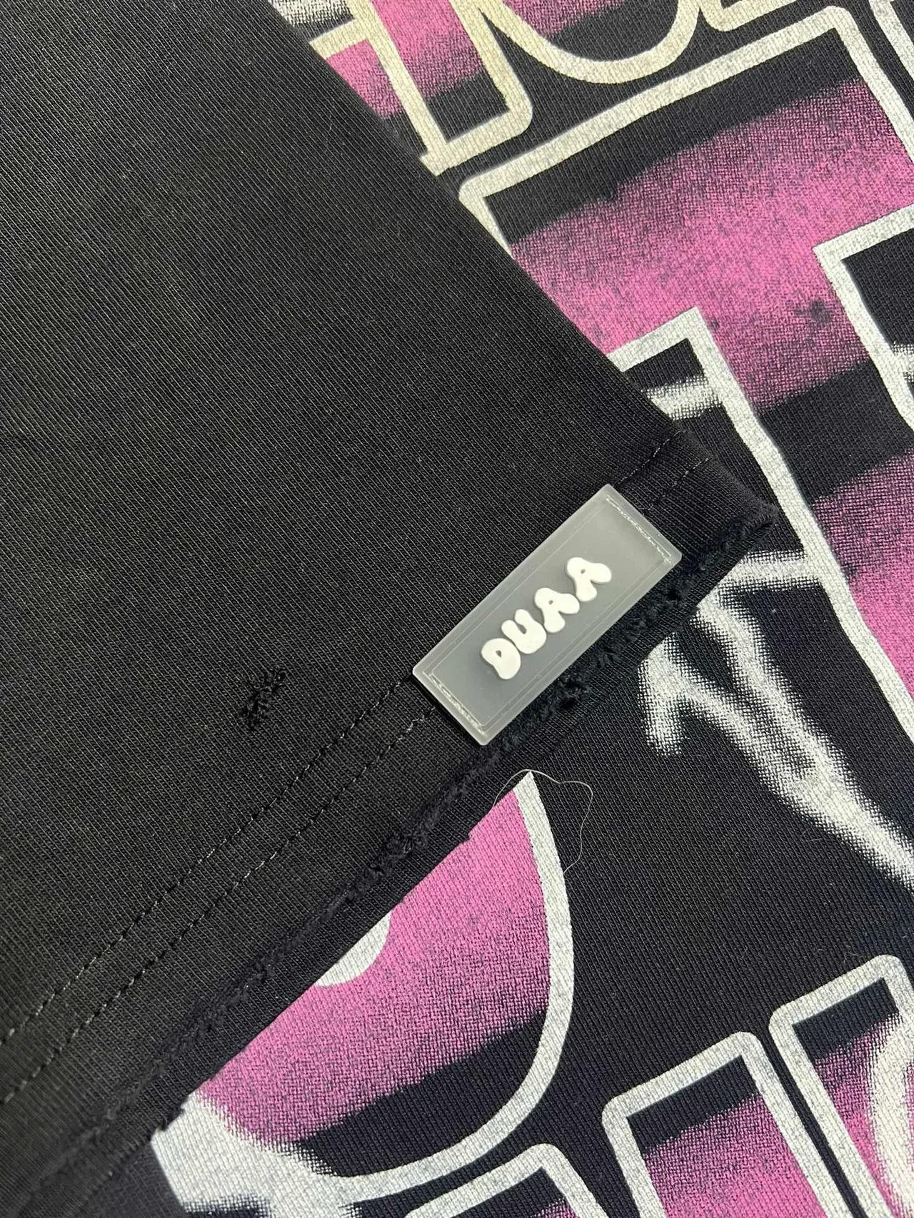 DUAA Distressed Graphic Print Black T-Shirt 3