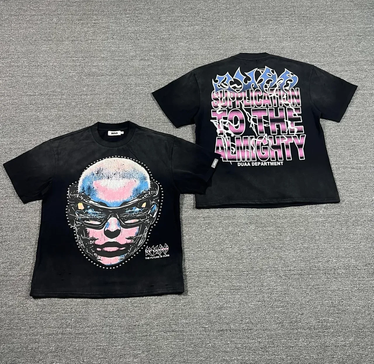 DUAA Distressed Graphic Print Black T-Shirt 5