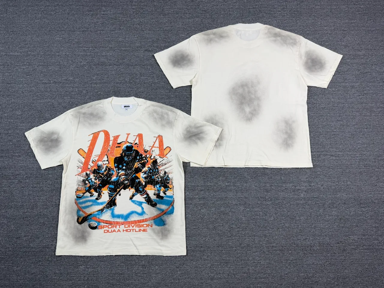 DUAA Sport Division Hotline Graphic Print Spray-Dyed T-Shirt 2