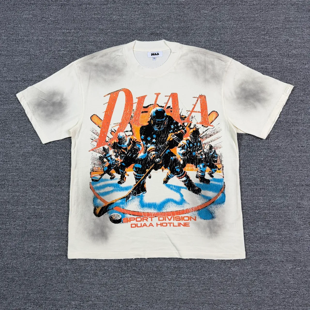 DUAA Sport Division Hotline Graphic Print Spray-Dyed T-Shirt 4