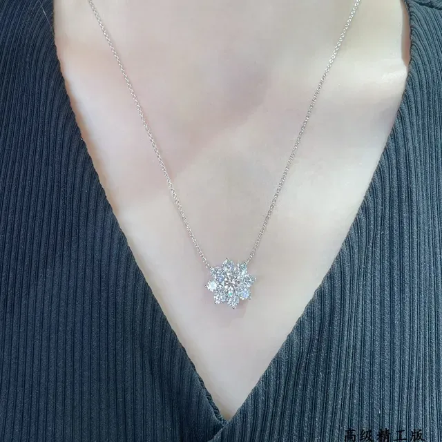 Floral Cluster Multi-Stone Pendant Necklace 9