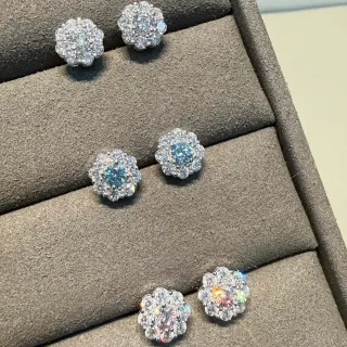 Floral Halo Multi-Stone Stud Earrings