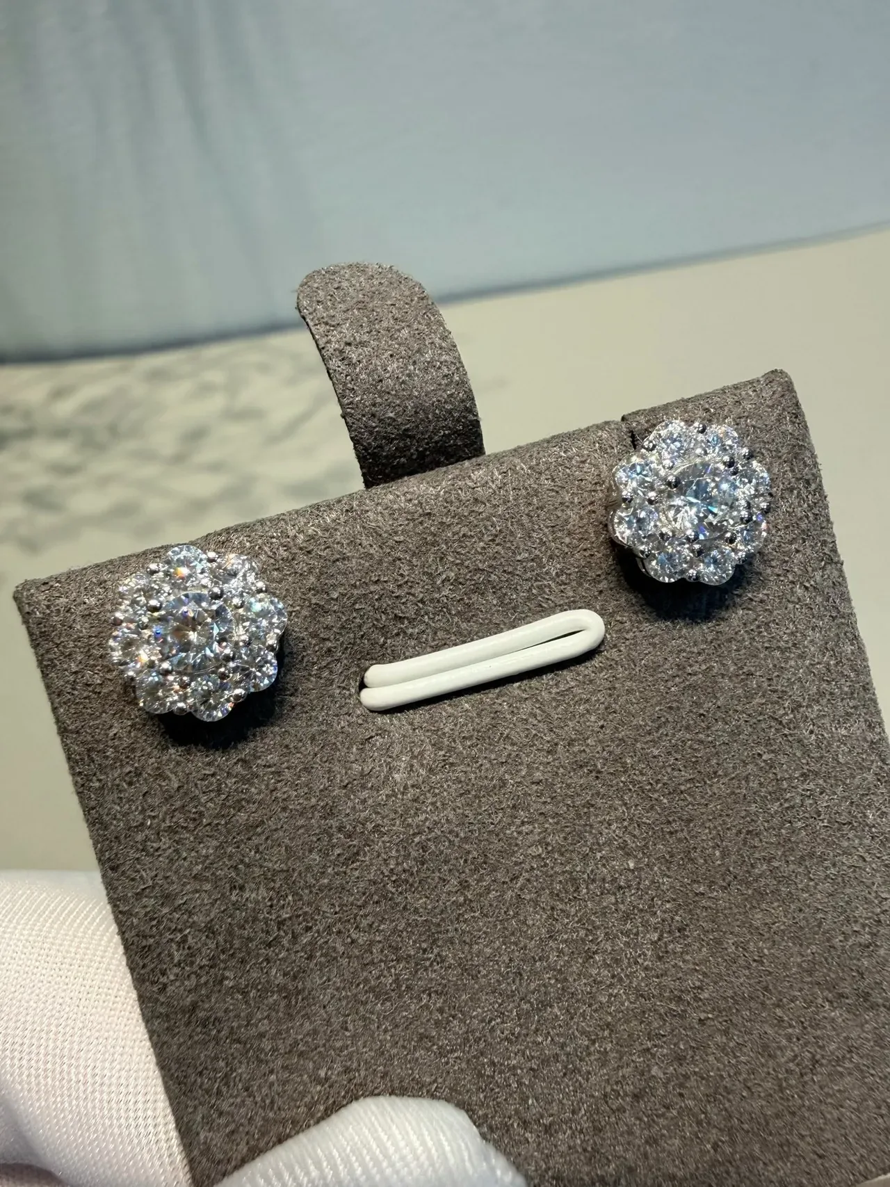 Floral Halo Multi-Stone Stud Earrings 3