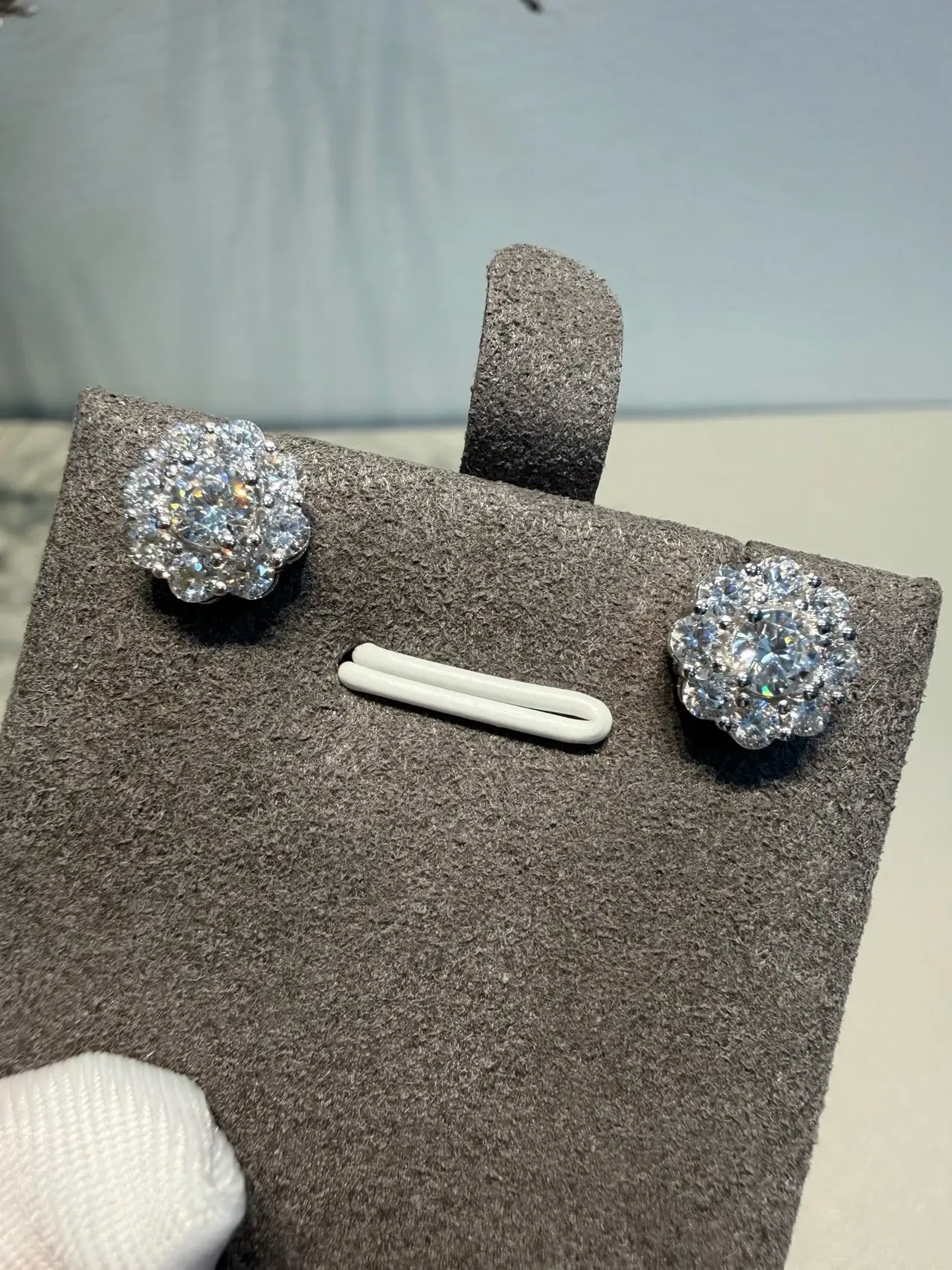 Floral Halo Multi-Stone Stud Earrings 4