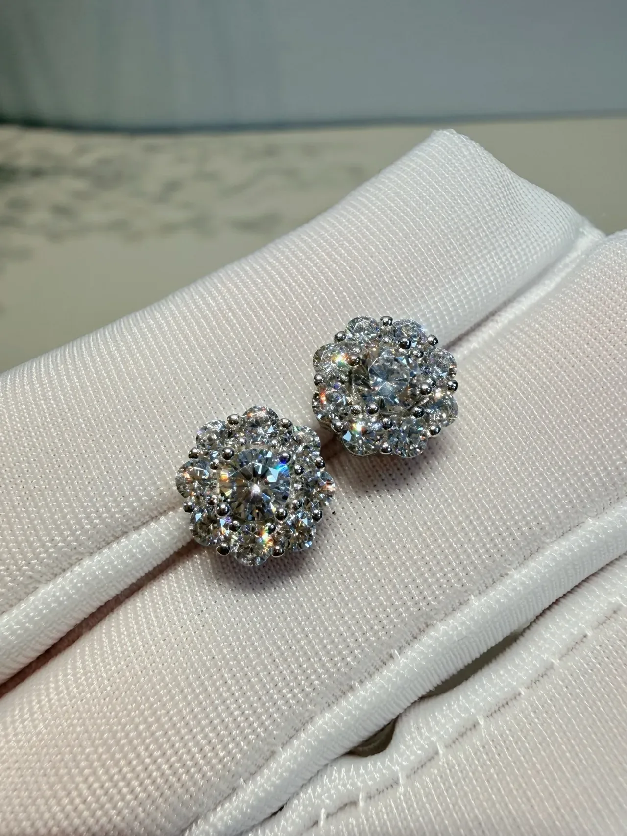 Floral Halo Multi-Stone Stud Earrings 9