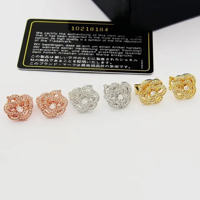 Floral Pavé-Set Openwork Stud Earrings 9