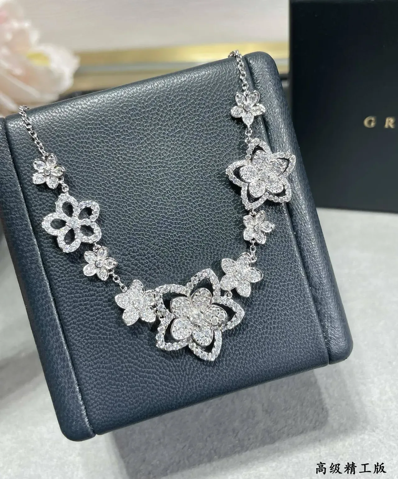 Floral Pave-Set Silver-Tone Collar Necklace 7