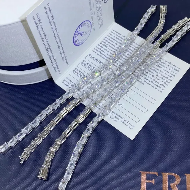 Fred Baguette-Cut Channel-Set Silver-Tone Bracelet 5