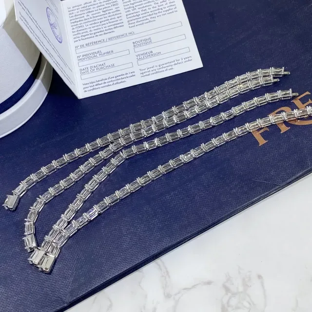 Fred Baguette-Cut Channel-Set Silver-Tone Bracelet 6