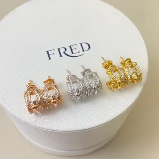 FRED Horseshoe Pavé Crystal Stud Earrings