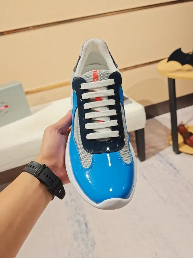 Glossy Blue and Navy Mesh Lifestyle Sneaker 5