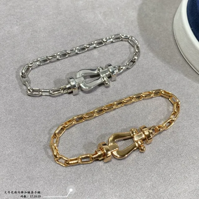 Gold and Silver Shackle-Link Chain Bracelets 4