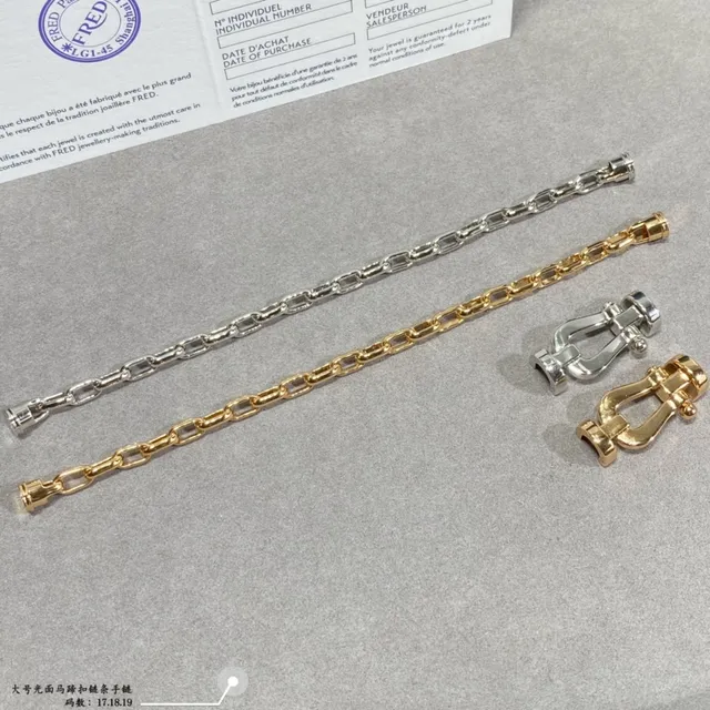 Gold and Silver Shackle-Link Chain Bracelets 8