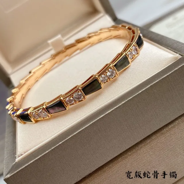 Gold Green Segmented Bangle Pavé Crystal Accents Bracelet 6