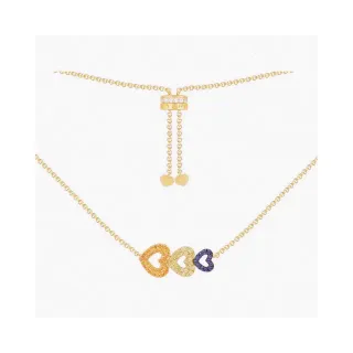 Colar de corrente multicolor de ouro com fecho deslizante ajustável