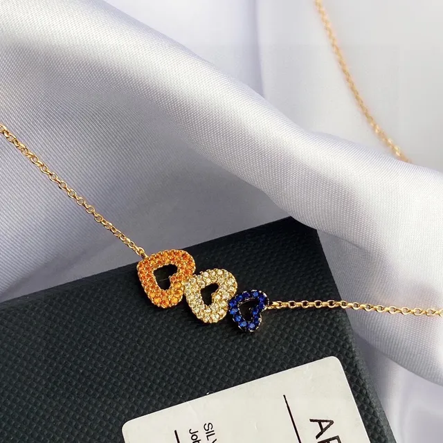 Gold Multicolor Chain Adjustable Slider Clasp Necklace 3
