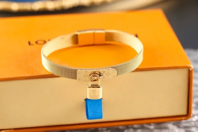 Gold Silver Mesh Band Padlock Clasp Bracelet 6