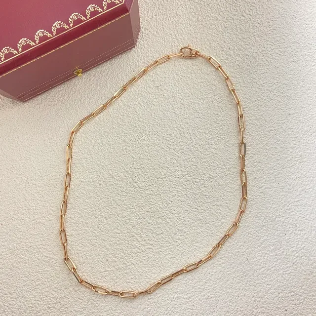 Gold Silver Rose Gold Flat-Link Chain Necklaces 2
