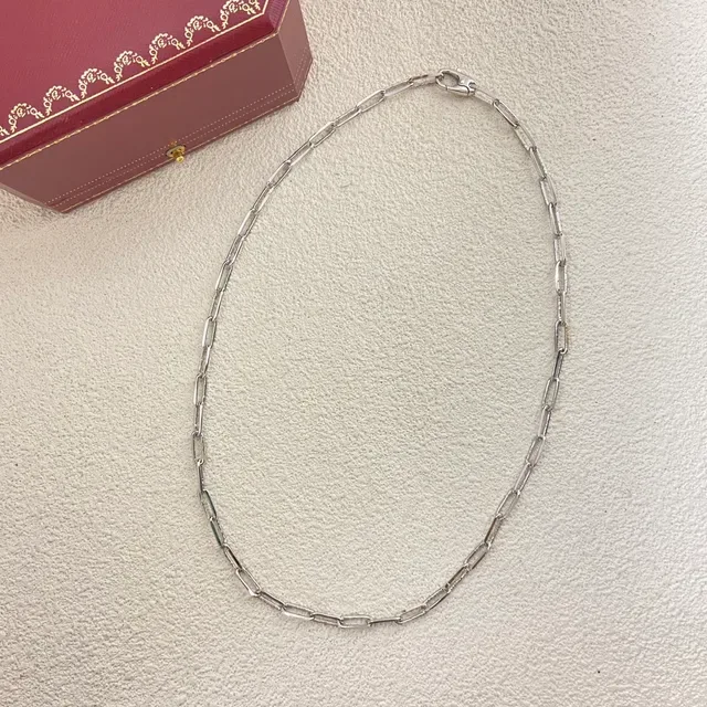 Gold Silver Rose Gold Flat-Link Chain Necklaces 3