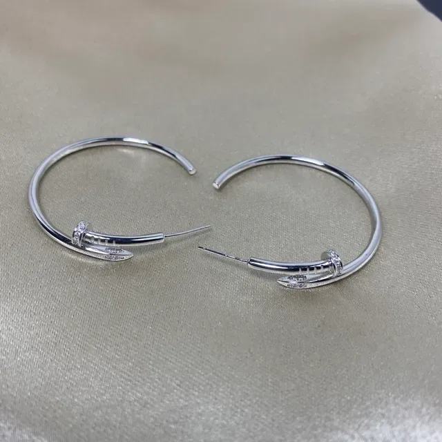 Gold Silver Rose Gold Nailhead Hoop Earrings 3