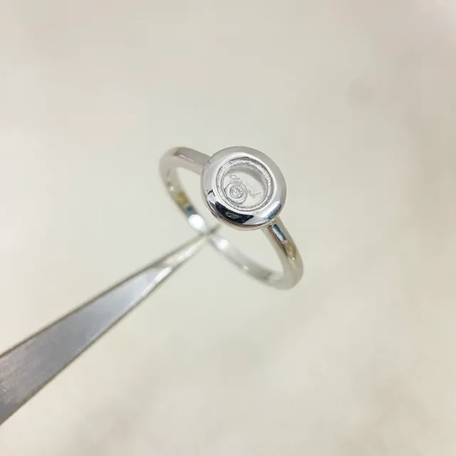 Gold Silver Rotating Bezel Single Central Diamond Ring 5