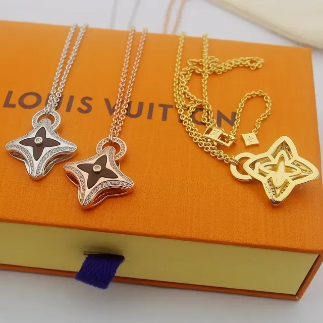 Gold-Tone Black Enamel Pavé Star Motif Necklace 4