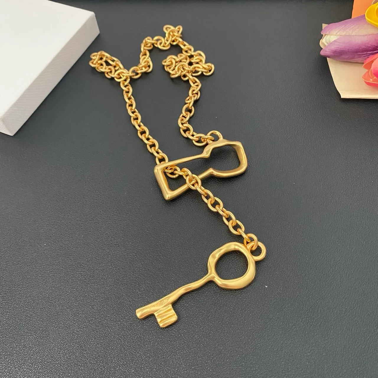 Gold-Tone Dual Key Pendant Necklace 5