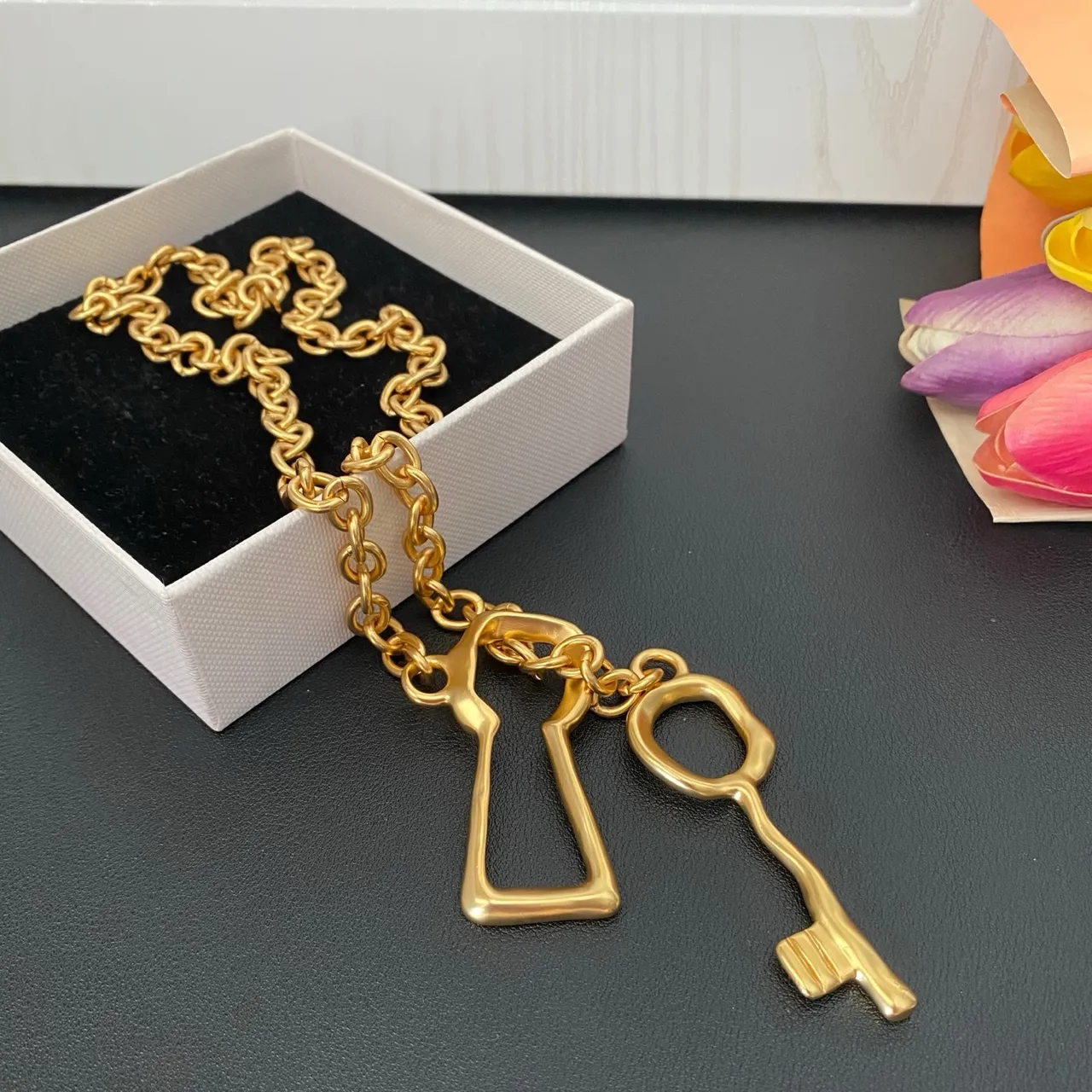 Gold-Tone Dual Key Pendant Necklace 6