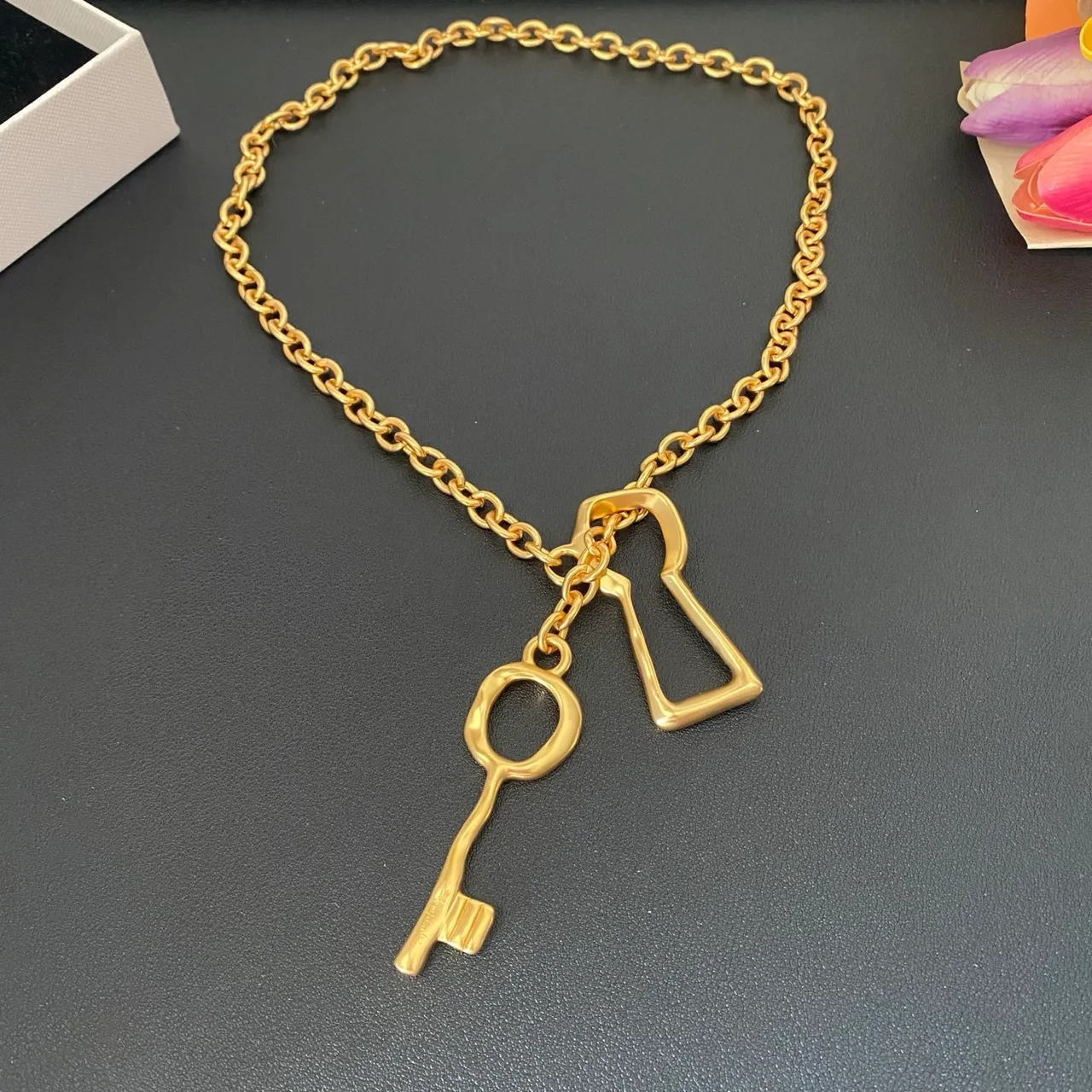 Gold-Tone Dual Key Pendant Necklace 7