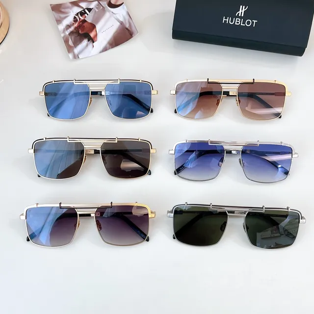 Gold-Tone Metal Frame Blue Mirrored Lens Sunglasses 3