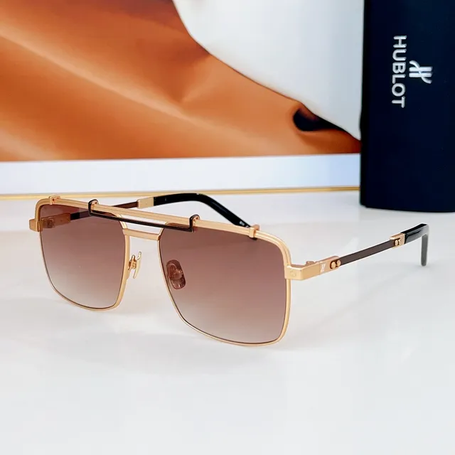 Gold-Tone Metal Frame Blue Mirrored Lens Sunglasses 4