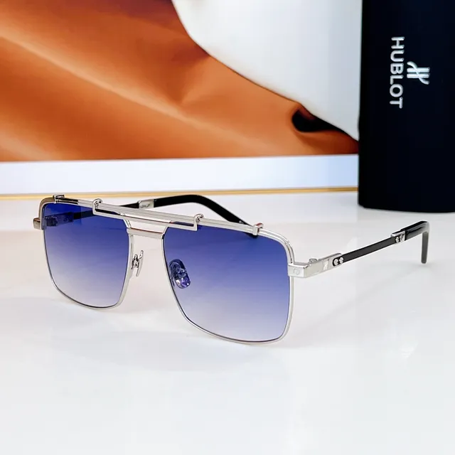 Gold-Tone Metal Frame Blue Mirrored Lens Sunglasses 5
