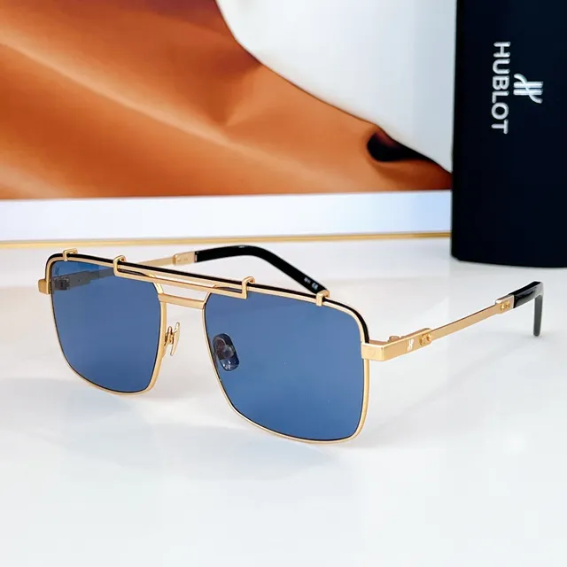 Gold-Tone Metal Frame Blue Mirrored Lens Sunglasses 8