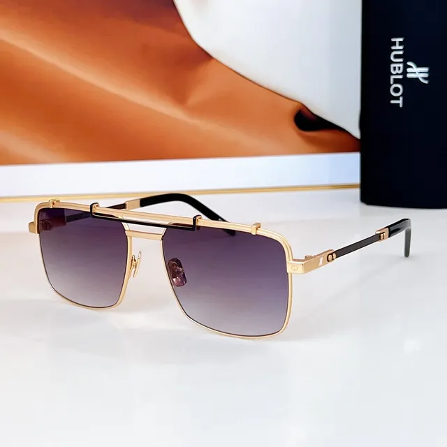 Gold-Tone Metal Frame Blue Mirrored Lens Sunglasses 9
